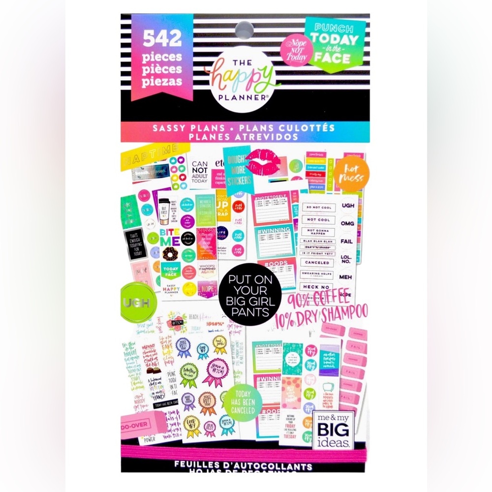 Me & My Big Ideas Sticker Sheets Sassy Plans The Happy Planner 542 Pcs